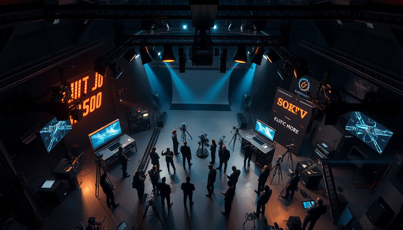 Large-scale Fortune 500 commercial production set