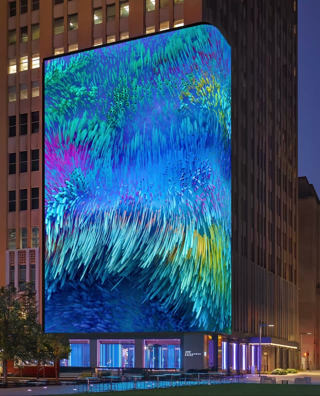 AT&T Phantasia Creatura — illuminated facade artwork